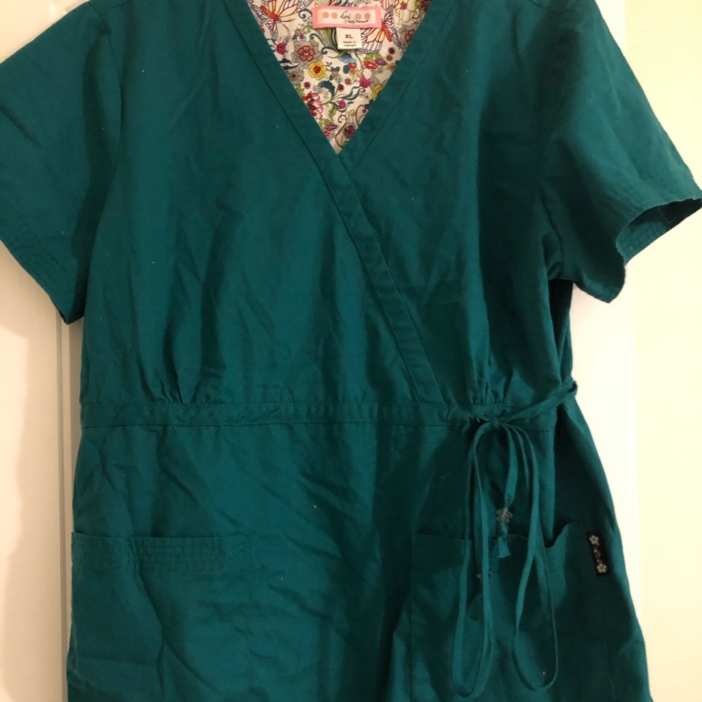 Hunter green scrub top